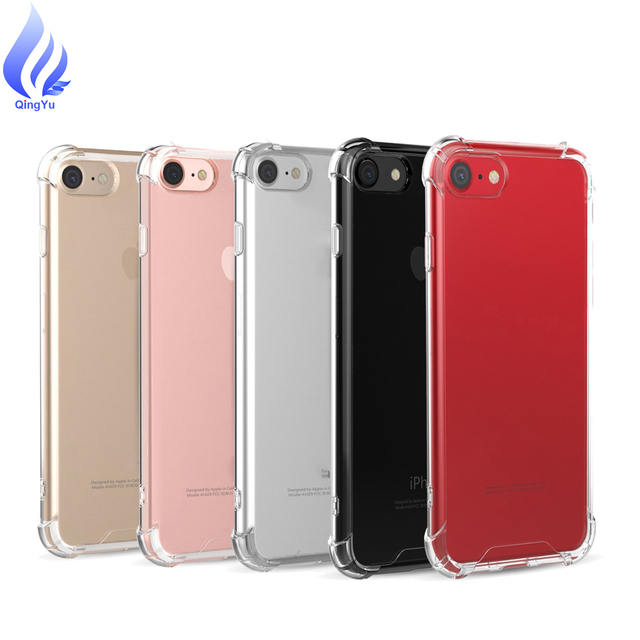 Wholesale 1.0mm TPU Frame and PC Back Bumper Case Transparent Shock Absorption Mobile Phone Case for iPhone 7 8 14 15 Plus