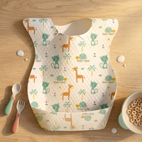 Bavoirs jetables imperméables avec poche, bavoirs doux pour bébé pour des repas sans désordre