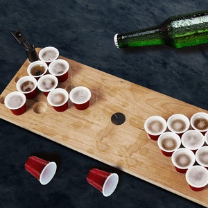 Custom Logo Game Table Portable Desktop Mini Pong Shot Cup Holes Customized Wood Top Desktop <strong>Drinking</strong> Game Mini Beer Pong <strong>Board</strong> - Product Image 6