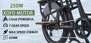 Vélo cargo électrique 24'' 50-55km <span class=keywords><strong>Shimano</strong></span> 7 vitesses Moteur arrière sans balais 48V 15AH Batterie lithium 250W Marchepieds en aluminium - Product Image 4