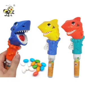 新款儿童卡通鲨鱼大糖果玩具甜中国制造填充塑料玩具糖果
