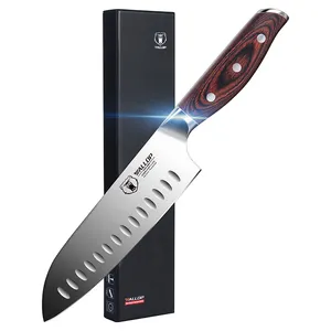 Wallop 7 Polegada Pakka Wood Handle Alemão 1.4116 Alta Faca De Cozinha De Aço Carbono Santoku