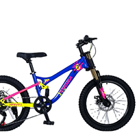 Vélo de montagne à suspension 20/24 pouces avec cadre en acier, 7/21 vitesses, fourche à double suspension