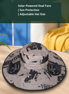 Chapeau de soleil anti-UV pour la pêche en plein air en été, protection contre l'exposition au soleil, chapeau à ventilateur solaire, chapeau de <span class=keywords><strong>camping</strong></span> - Product Image 4