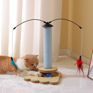 <b>Cat</b> <b>Scratching</b> <b>Post</b> Mushroom Shape With Wooden Base And Balls For <b>Cats</b> Durable Scratch Resistant Pet Toy - Product Image 2