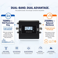 Amplificador de Señal EasyBoost 72dB B28 B1 700 2100MHz, Repetidor con App Tuya, Kit 2G 3G 4G 5G LTE para Sótano, Garaje, Edificio Metálico, Teléfono Celular