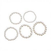 Nouveau Bracelet Manchette Unisexe Élastique en Perles d'Imitation et Perles en Plastique Superposées, Style Classique Vintage Rétro, Idéal Cadeau