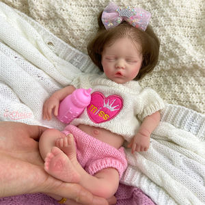 Poupée Reborn en silicone pleine grandeur de 30 cm (12 pouces) avec cheveux personnalisés et racines de cheveux colorées, pour filles, cadeau d'art de collection - Product Image 3