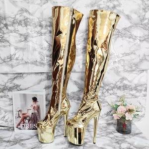 Bottes à plateforme tendance mi-mollet pour la danse sur barre, talons hauts sexy pour les boîtes de nuit, chaussures de modèle pour le plaisir. - Product Image 4