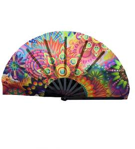 Abanico Plegable de Bambú de 33 cm, Abanico de Mano con Diseño de Arcoíris para Halloween - Product Image 4