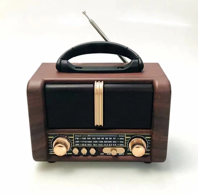 NNS NS-8107BT Hot Selling Classic Vintage Retro Radio Fm Am Sw 3 Band Rechargeable Radio With Usb Sd Tf Mp3 Player Wooden Radio