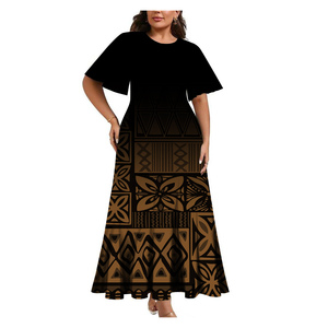 <span class=keywords><strong>Robe</strong></span> longue plissée à manches mi-évasées sur mesure, <span class=keywords><strong>taille</strong></span> plus, style hawaïen, <span class=keywords><strong>robe</strong></span> décontractée pour femmes, <span class=keywords><strong>robe</strong></span> polynésienne - Product Image 5