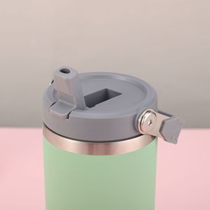 DD3865 Gobelet isotherme classique en acier inoxydable avec paille rabattable, 30/20 oz, anti-fuite, avec poignée, pour le camping et le bureau - Product Image 5