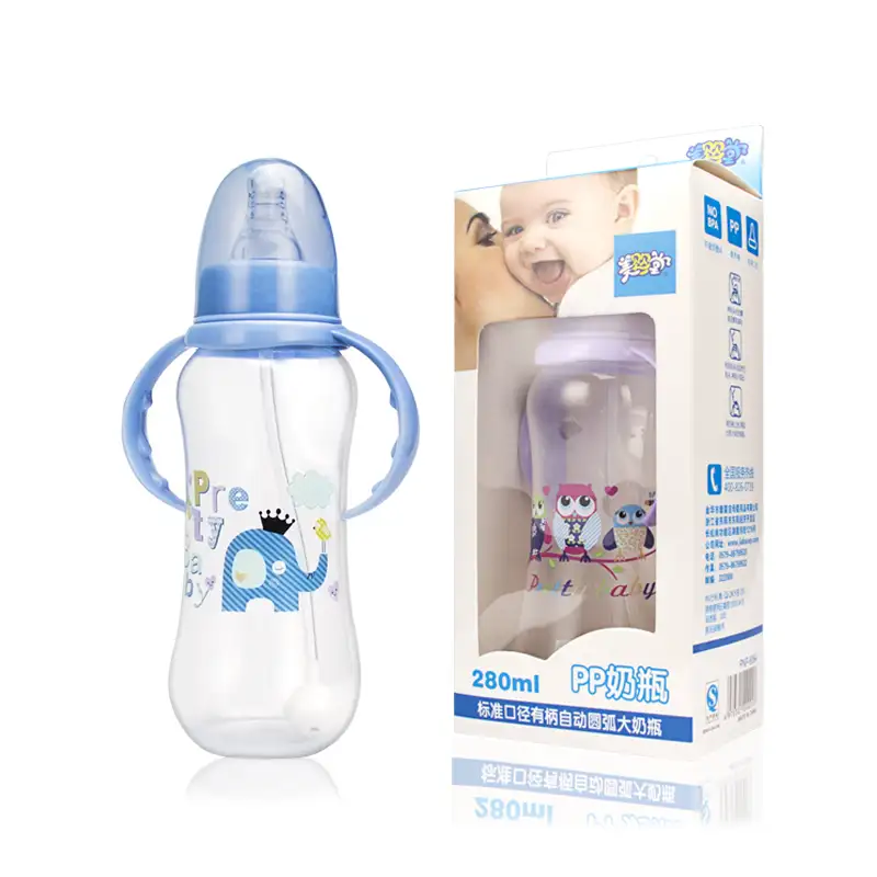 280ml Standard mouth PP baby feeding bottle with handle BPA free feeding supplies baby bottle