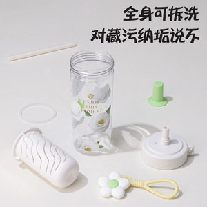 Yizhen Straw Cup With <b>Tea</b> <b>Infuser</b> 500Ml Portable Plastic Drinkware For Students Back To School - Product Image 3