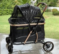 Poussette double pour animaux de compagnie, pliable, imperméable, 4 roues, en alliage d'aluminium, légère, portable, taille moyenne et grande, très vendue