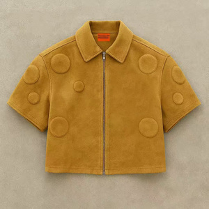 Chemises d'été vintage <span class=keywords><strong>pour</strong></span> hommes fabriquées par le fabricant, 100% coton, manches courtes, col zippé, coupe ample, rayures, techniques DTG, taille écran - Product Image 1