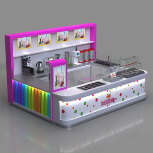 Colorful Bubble Tea Bar Counter Mall Milk Tea Shop <strong>Kiosk</strong> <strong>Juice</strong> Cabinet <strong>for</strong> Sale - Product Image 5