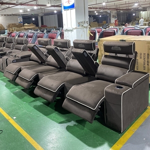 Sang Trọng Màu Nâu Nhung Rạp Hát Tại Nhà Đồ Nội Thất Rạp Chiếu Phim Ghế Điện Tựa Đầu Trung Giao Diện Điều Khiển Ngồi Có Thể Ngả Rạp Chiếu Phim Phòng Khách Đồ Nội Thất - Product Image 4
