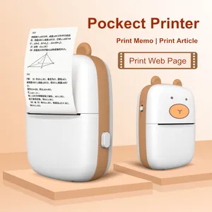 Mini papel térmico impressora de bolso, papel de impressão instantânea de bolso de 55mm para escritório, etiqueta, foto, compatível com telefone pc 200dpi usb
