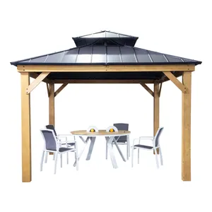 MIA Outdoor Garden Wooden Pavilion Pergola Shade Wooden 4x4 Gazebo