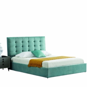 Tête de <span class=keywords><strong>lit</strong></span> haute qualité en tissu King Size cadre de <span class=keywords><strong>lit</strong></span> en bois pour chambre à coucher <span class=keywords><strong>2</strong></span> personnes 1.8m Vente en gros usine pas cher - Product Image 3