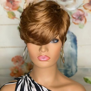 Perruque Bob Courte en Cheveux Humains Vierges en Gros, Sans Colle, Sans Lacet, HD, Densité 300%, Couleur Naturelle Blonde pour Femmes Noires - Product Image 2