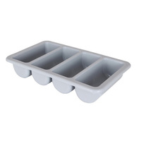 Boîte de rangement rectangulaire commerciale pour couteaux, fourchettes, baguettes et cuillères, compartiments, plastique de qualité alimentaire, capacité de 12 pièces, étanche