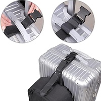 Sangle de connexion extensible antivol réglable pour bagages avec sangle de rangement intégrée pour sacs - Couleur unie personnalisable