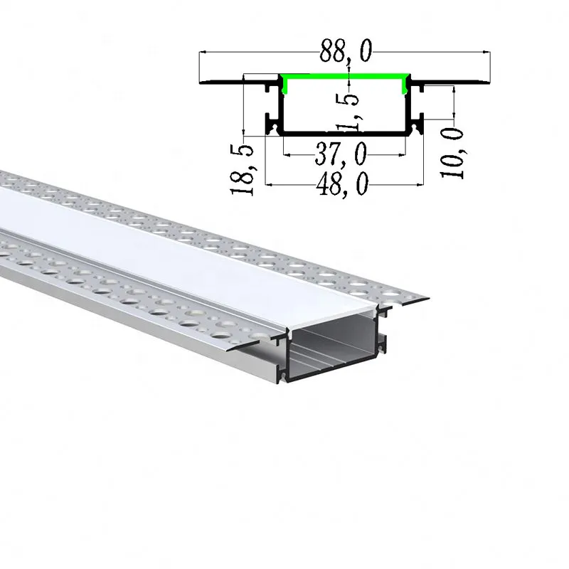 טיח שקוע קיר גבס LED אלומיניום פרופיל עבור LED רצועת תאורה