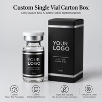 Emballage personnalisé en boîte de papier pour flacon unique avec étiquette adhésive pour flacon d'échantillon de 10 ml