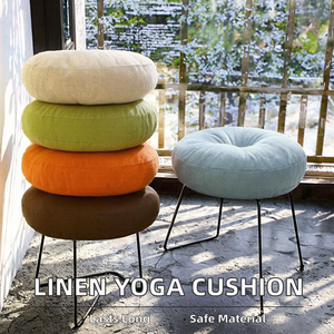Cojín Lumbar de Meditación de Lino No Tóxico y Cojín de Asiento Grueso y Sólido con Relleno de Algodón Perla para Yoga, Sala de Estar, Sofá, Balcón - Product Image 2