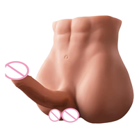 Hochwertige realistische mit Dildo Premium Torso Puppe Silikon mit engen Anal Loch Unisex Mastur bator Sexspielzeug für erwachsene Frauen