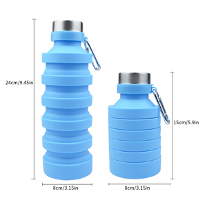 Custom Silicone Collapsible Large Capacity Travel <b>Water</b> <b>Bottle</b> Foldable Silicone Rubber <b>Sports</b> <b>Water</b> <b>Bottle</b> - Product Image 6