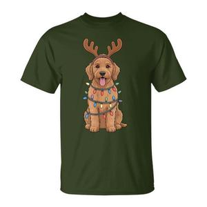 Goldendoodle Christmas Reindeer Lights Dog Lover <b>Xmas</b> <b>T</b>-<b>Shirt</b> - Product Image 1