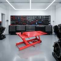 Table élévatrice à ciseaux hydraulique manuelle portable avec plateforme tournante 1800x600mm 80kg pour motos pour usage domestique ou en atelier