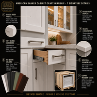 Meubles de cuisine sur mesure pour toute la maison, plus de 20 couleurs, porte Shaker, vert sauge, gris, noir, blanc, plan de travail en quartz, usine OEM ODM
