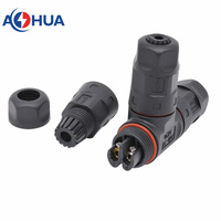 AOHUA Fixation à vis T Connecteur M20 2Pin Connecteur de câble d'alimentation IP68 Assemblage T Prise étanche 20A Adaptateur secteur