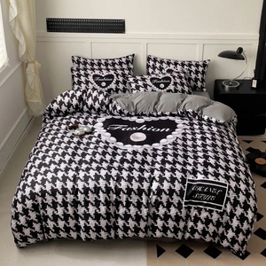 Nouvel ensemble <span class=keywords><strong>de</strong></span> literie 4 pièces en <span class=keywords><strong>coton</strong></span> lavable avec motif floral perlé et nœud papillon, comprenant drap, taie d'oreiller et housse <span class=keywords><strong>de</strong></span> <span class=keywords><strong>couette</strong></span>, pour lit 2026 - Product Image 2