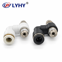 Vanne de régulation pneumatique rotative LYHY en plastique et métal avec filetage mâle 4/6/8/10/12mm 1/4 3/8 1/2 5/16 – Contrôleur de vitesse pneumatique