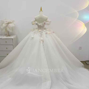 Vestido de Novia Romántico con Falda de Tul Floral, Apliques de Flores 3D, Encaje Elegante y Bordado de Cristal Lsjj37 Jancember - Product Image 4