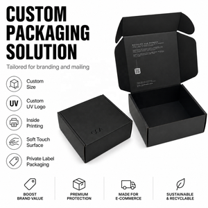 Scatole di Spedizione Postali in Cartone Ondulato Personalizzate con Logo UV Nero e Superficie Soft Touch per Imballaggio - Product Image 1