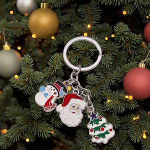 Fabricante de alta calidad, diseño personalizado, llavero de Navidad de Metal, accesorios para árboles de Navidad, llavero - Product Image 1