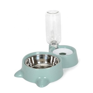 Cuenco doble automático de plástico para mascotas, lavabo de comida para gatos y perros, cuenco para gatos estilo amor con recarga de agua, suministros para gatos y perros - Product Image 5