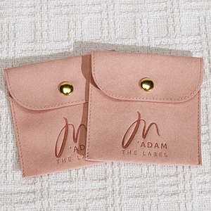 Pochette à bijoux en microfibre de luxe, enveloppe en daim gaufré, insert de présentation pour bijoux, coussin pour boucles d'oreilles, anneaux, colliers, sac à bijoux - Product Image 3