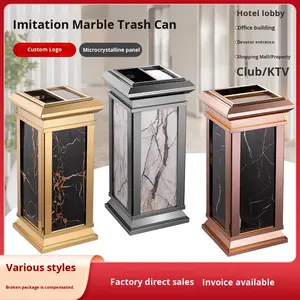 Poubelle d'hôtel écologique, bac commercial vertical <span class=keywords><strong>en</strong></span> acier inoxydable, <span class=keywords><strong>entrée</strong></span> d'ascenseur pour le couloir du hall, cendrier spécial pour - Product Image 5