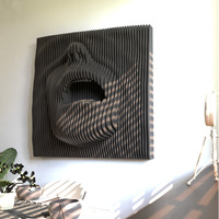 Art Mural en Bois Visage dans les Vagues Grande Face Humaine Décoration Murale Paramétrique en Bois Ondulée Décor Paramétrique en Bois Visage