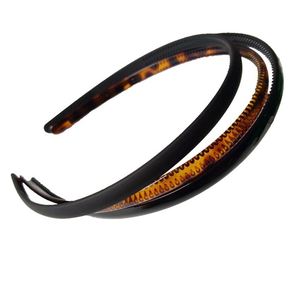 Non-Slip Plastic Resin Hairband <b>Thin</b> Black Hair Hoop Sweet Style Grip <b>Headband</b> for Women Washing Face Daily Use Factory Direct - Product Image 1