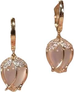 Pendientes de Cristal Versátiles con Diseño de Girasol y Ópalo Vintage de Lujo para Mujer, Joyería Colgante, Regalo para el Día de San Valentín - Product Image 4