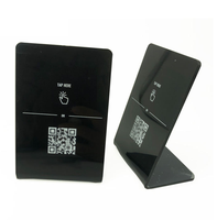 Support de table personnalisé en acrylique RFID NFC pour avis Google, affichage de code QR, étanche, pour menu de restaurant et réseaux sociaux